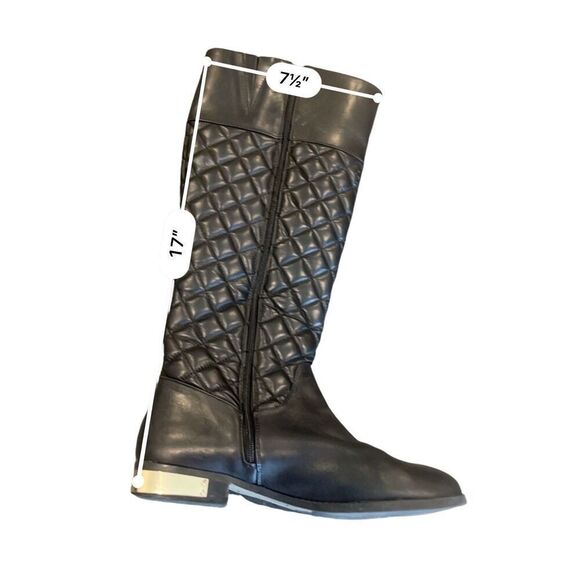 Vince Camuto Black Leather Riding Boots size 10 - Picture 8 of 13